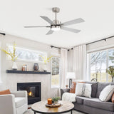 Reversible DC Motor Ceiling Fan With Dimmable LED Light For Living Room