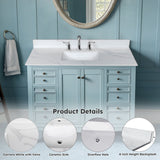 Bathroom Vanity Top With Undermount Sink, 3 Pre Drilled Holes