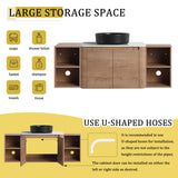 Wall Mounted Bathroom Vanity With Art Sink, 2 Storage Shelves, Soft Close Door