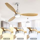 52" Integrated LED Ceiling Fan With Remote Control And Blades For Living Room