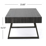 Abitha - Coffee Table With Industrial Powder Coated Metal Legs