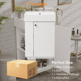 Bathroom Vanity With Sink, Freestanding Wood Grain Cabinet With Storage