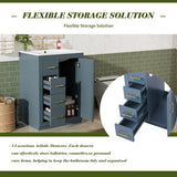 Bathroom Vanity With Integrated Sink, Rectangular Cabinet With 1 Door And 3 Drawers