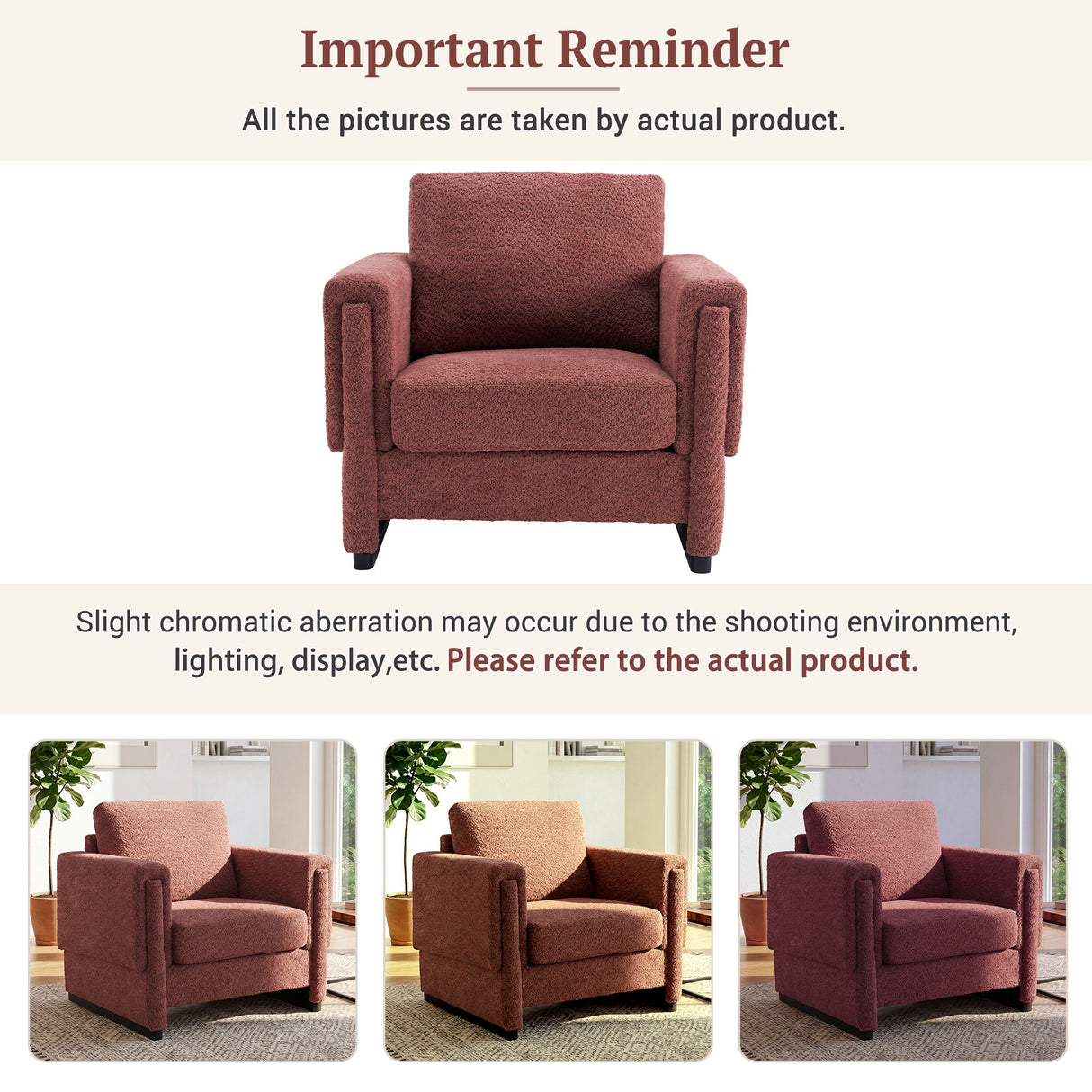 Upholstered Accent Armchair With Square Arm