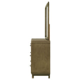 Bernardo - 6 Drawer Dresser And Mirror With Rounded Corners - Nutmeg Brown