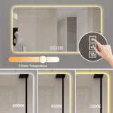 LED Bathroom Mirror With 3 Color Dimmable Backlight