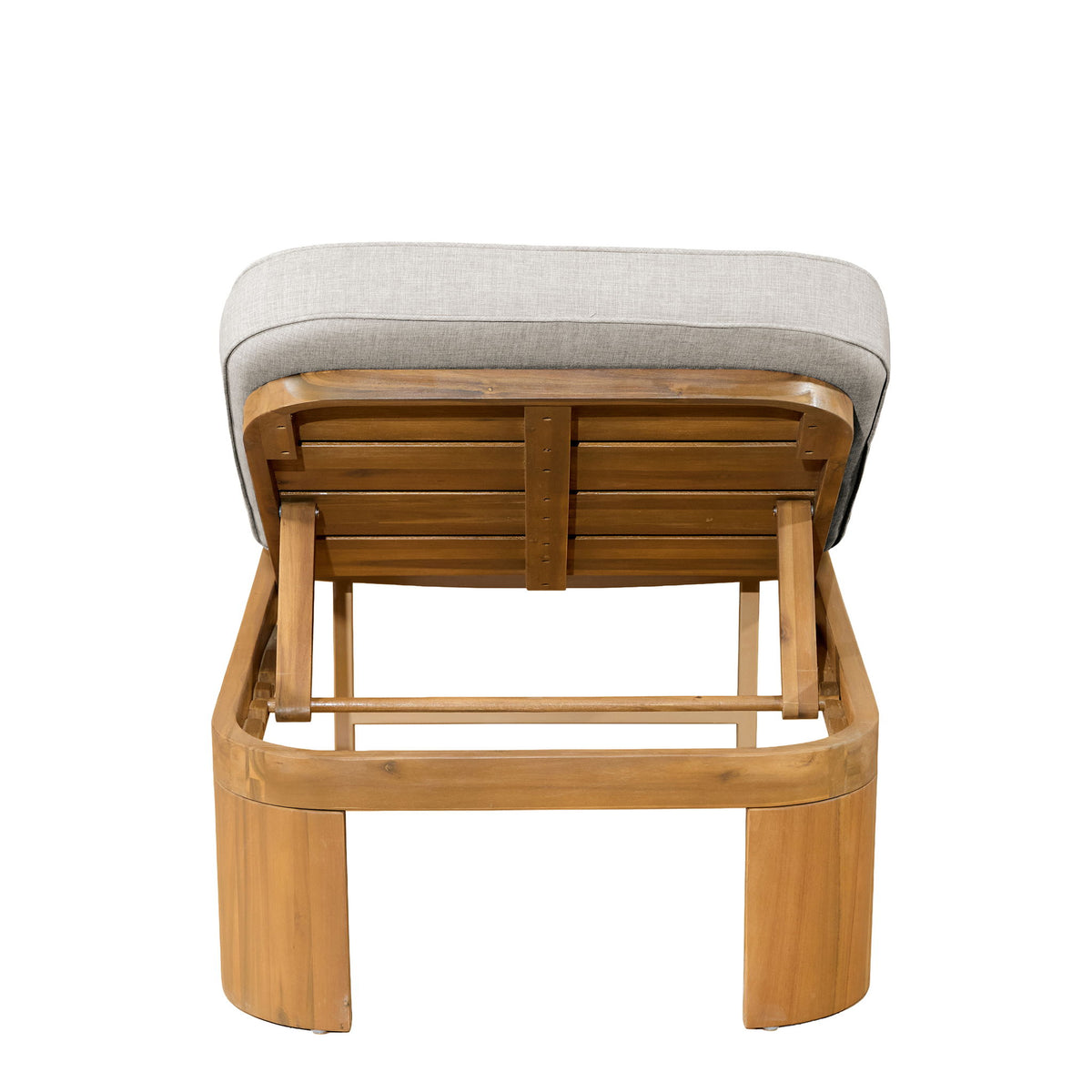 Outdoor Chaise Lounge With Cushion, 5 Position Adjustable Backrest