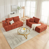 L - Shaped Sectional Sofa With Cup Holders & Side Pockets
