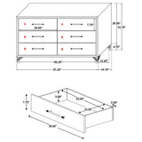 Chesney - 6 Drawer Bedroom Dresser - White
