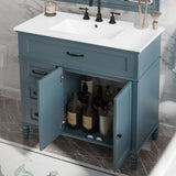 Bathroom Vanity With Sink, 2 Doors 2 Drawers, Freestanding Design