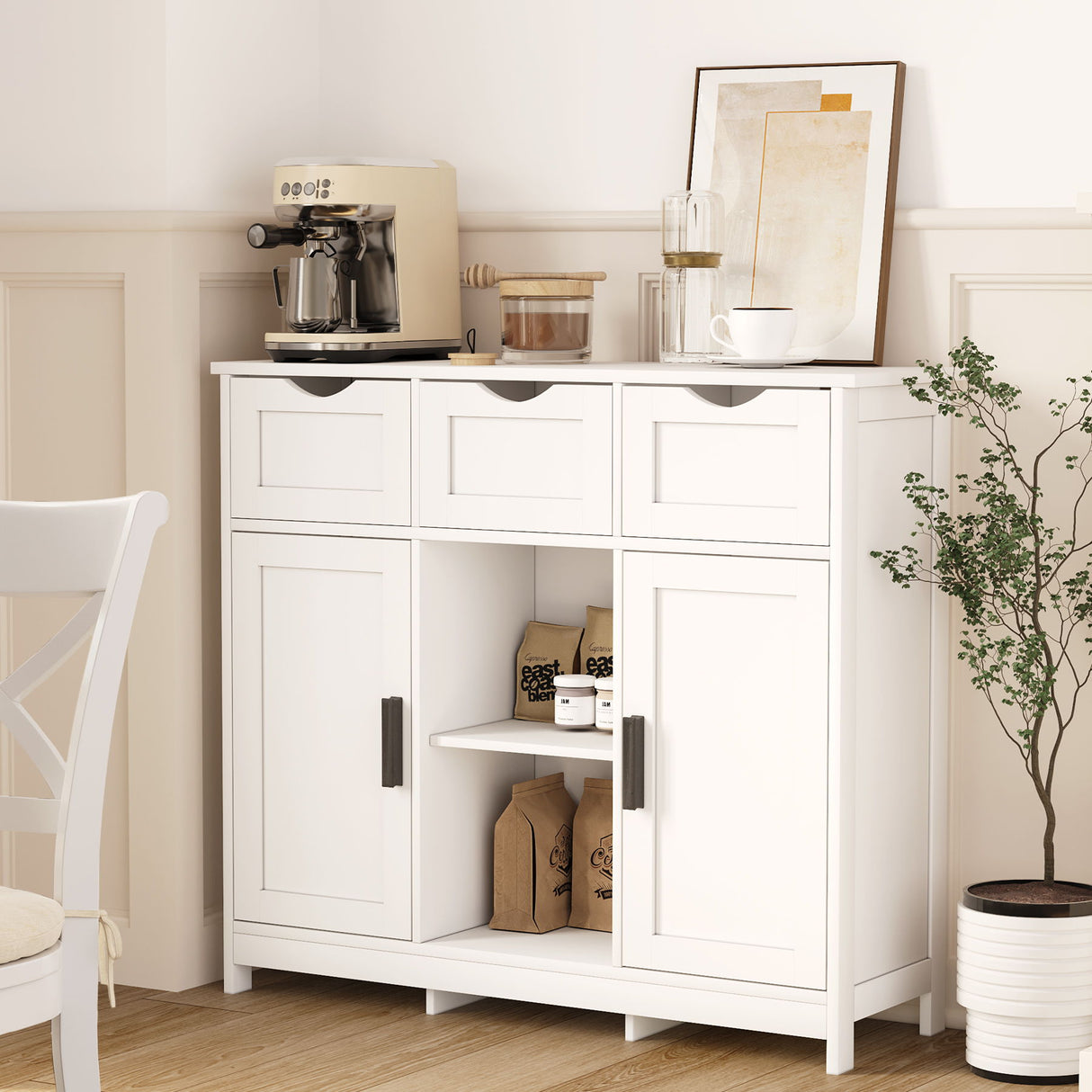 Storage Cabinets, Wooden Floor Cabinet, With Drawers And Shelves Storage Cabinets, Accent Cabinet For Living Room, Bedroom, Bathroom Furniture Home Decor - Sideboards - Alpine Outlets
