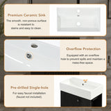 Bathroom Vanity With Sink, Freestanding Wood Grain Cabinet With Storage