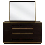 Prescott - 8 Drawer Dresser With Mirror - Smoked Peppercorn Brown