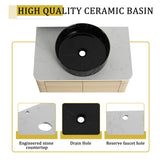 Mounted Bathroom Vanity & Art Sink & 2 Soft Close Doors