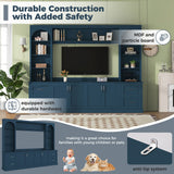 Arched Entertainment Center Wall Unit With Drawers, TV Stand