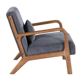 Upholstered Armchair With Back Support Pillow