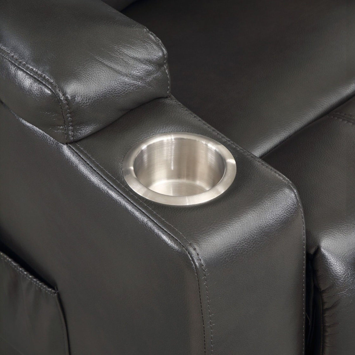 Recliner With Power Lift & Massage - Gunmetal