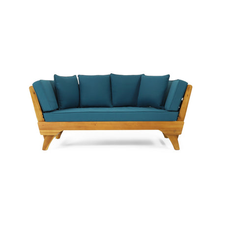 Outdoor Acacia Wood Expandable Daybed With Cushions