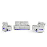 Julian - Power Recliner With Power Headrest And LED Lighting - Silver