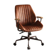 Brancaster - Aluminum Top Grain Leather Office Chair - Coffee - Swivel Chairs - Alpine Outlets
