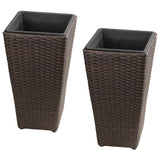 Solhome - Indoor / Outdoor Decorative Planter With Removable Insert (Set of 2) - Brown Ebony