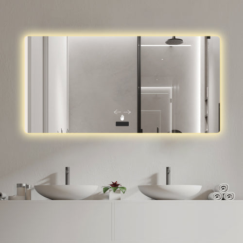 Frameless Bathroom Mirror with Light