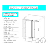 Frameless Single Sliding Shower Door, Sgcc Tempered Glass, Reversible