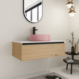 Wall Mounted Bathroom Vanity With Art Sink & 1 Soft Close Drawer