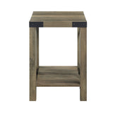 Abiram - Rustic End Table - Oak - End Tables - Alpine Outlets