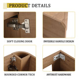 Wall Mounted Bathroom Vanity With Sink, 3 Soft Close Doors