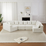 L - Shaped Modular Sofa With Deep Seat And 11 Pillows
