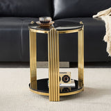 Round Table With Double Layer Storage