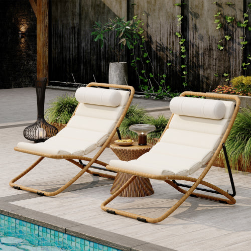 TREXM 2-Pieces Outdoor Folding Chair