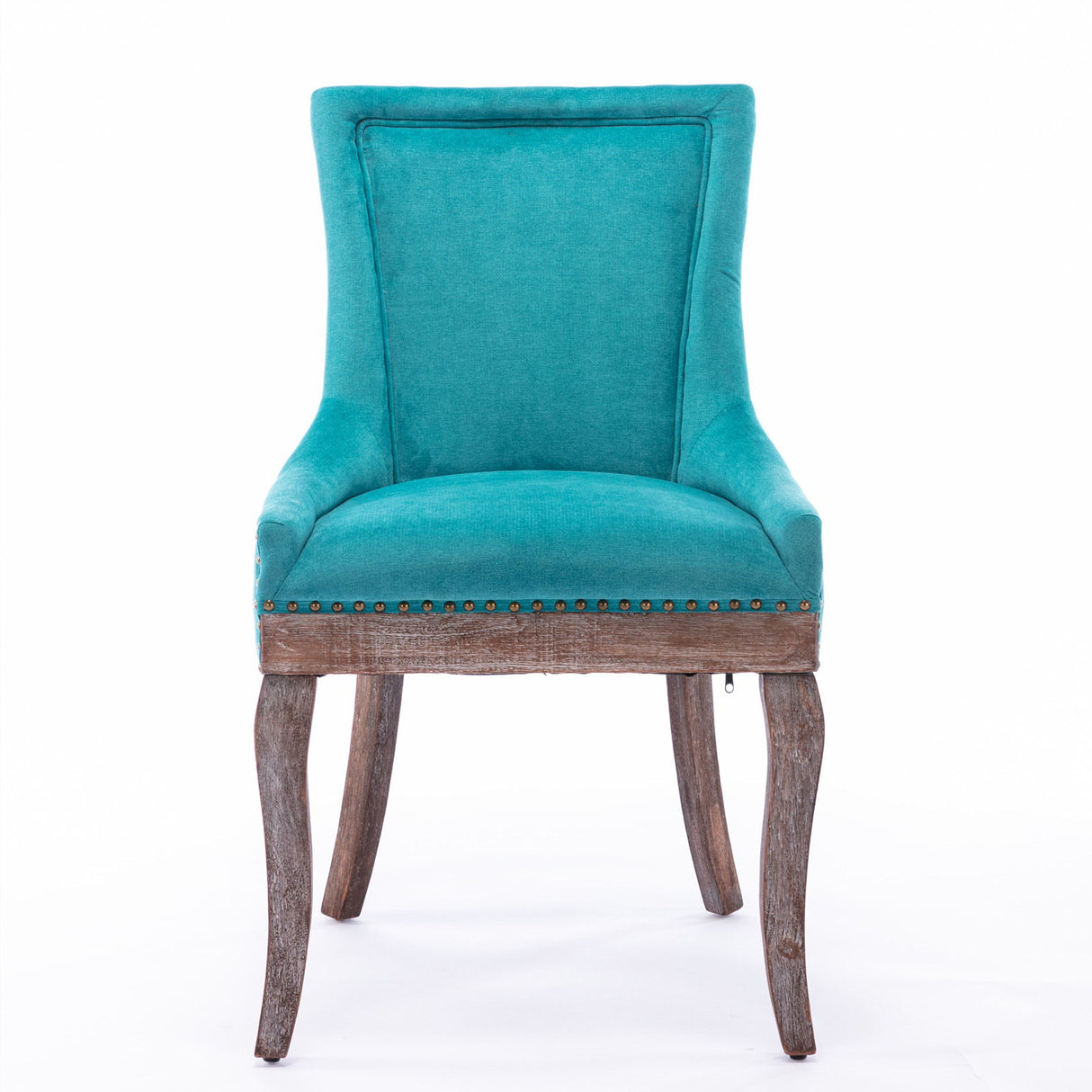 Ultra Side Dining Chair,Thickened Fabric Chairs With Neutrally Toned Solid Wood Legs, Bronze Nail Head (Set of 2) - Chair Sets - Alpine Outlets