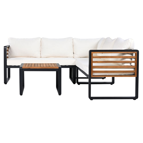 4-Piece Outdoor Beige Conversation Set