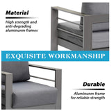 Patio Armchairs With Thick Cushions, All Weather (Set of 2) - Gray / Gray