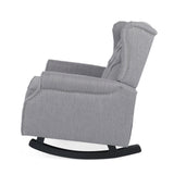 Sheila - Contemporary Fabric Tufted Wingback Rocking Chair - Gray