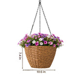 Hanging Planters, Indoor Outdoor Plant Holders (Set of 2) - Brown