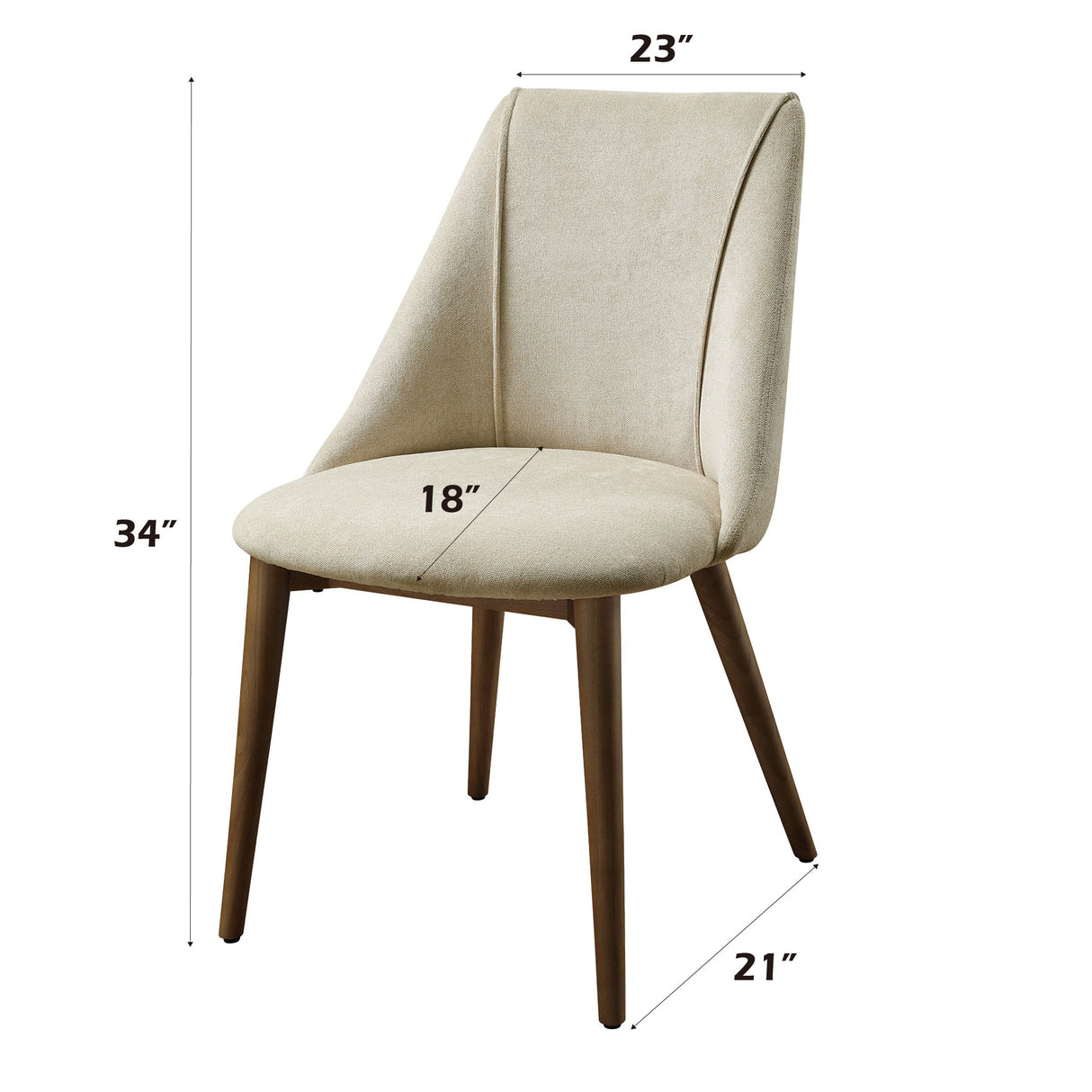 Willene - Polished Microfiber Side Chair (Set of 2) - Beige - Chair Sets - Alpine Outlets