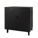 2 Door Storage Cabinet With Adjustable Shelf - Black