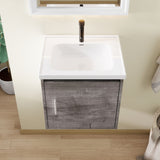 Floating Bathroom Vanity Combo, Wall Mounted Cabinet With Sink & Soft Close Doors For Small Bathrooms