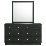Burton - 6 Drawer Dresser With Mirror - Black