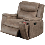 Manual Recliner With Hidden Cup Holder, Padded Seat And Backrest - Auburn