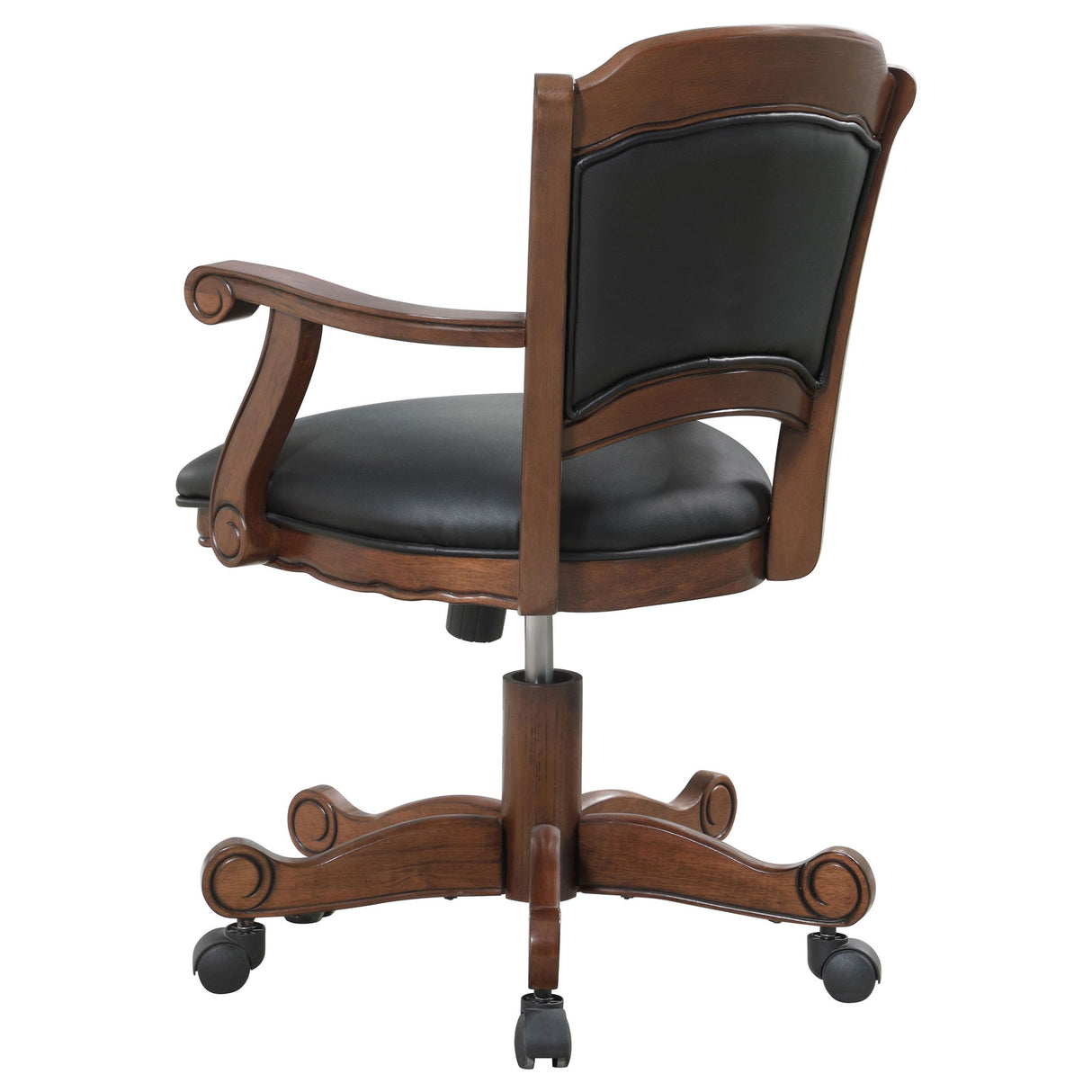 Upholstered Game Chair With Caster Wheels - Black