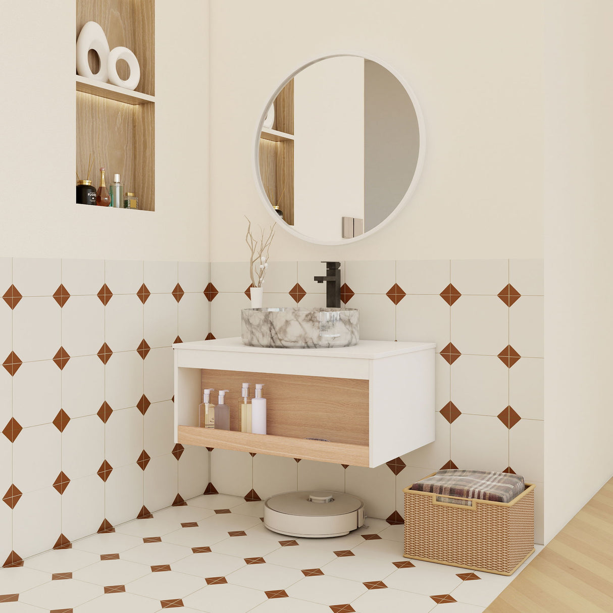 Floating Bathroom Vanity With Vessel Sink