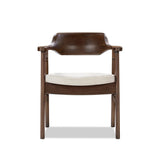 Hayes - Curved Dining Arm Chair - Light Beige