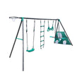 Interesting Four Function Swingset With Face To Face Metal Plastic Safe Swing Seat 550Lbs For Outdoor Playground For Age 3+ - Blackish Green - Swing Sets - Alpine Outlets