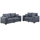 2 Piece Contemporary Style Sofa Set With Matching Pillows