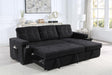 Toby - Woven Fabric Reversible Sleeper Sectional Sofa With Storage Chaise Cup Holder Charging Ports And Pockets - Sleeper Sectionals - Alpine Outlets