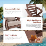 Outdoor Patio Club Chair With Sunbrella Cushions - Brown